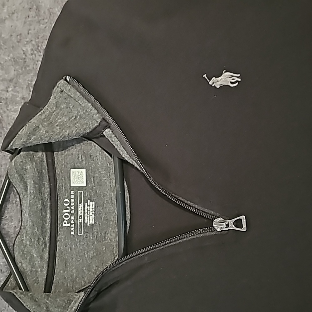 Polo Ralph Lauren Luxury Jersey Quarter-Zip Pullover black/charcoal gray